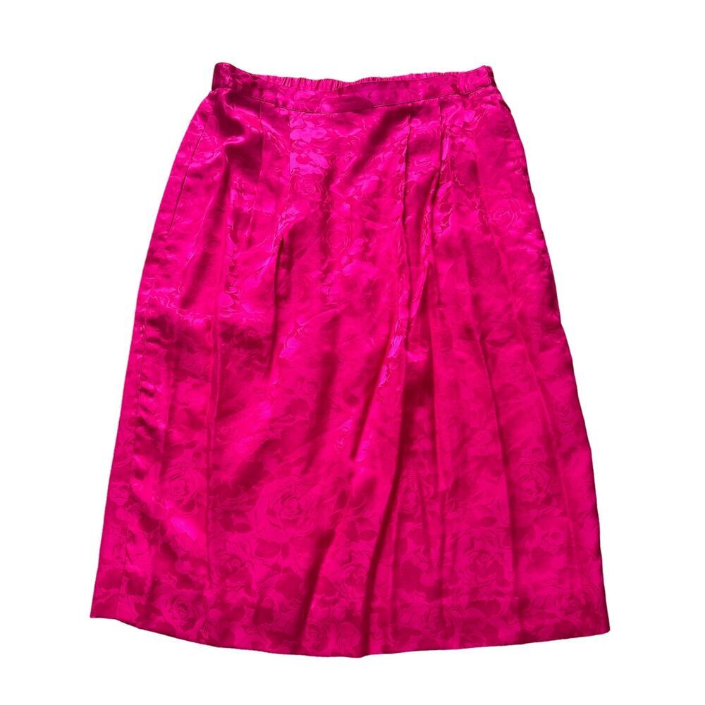 Spenser Jeremy Petites Vintage 90's Bright Pink Silk Skirt Size 10